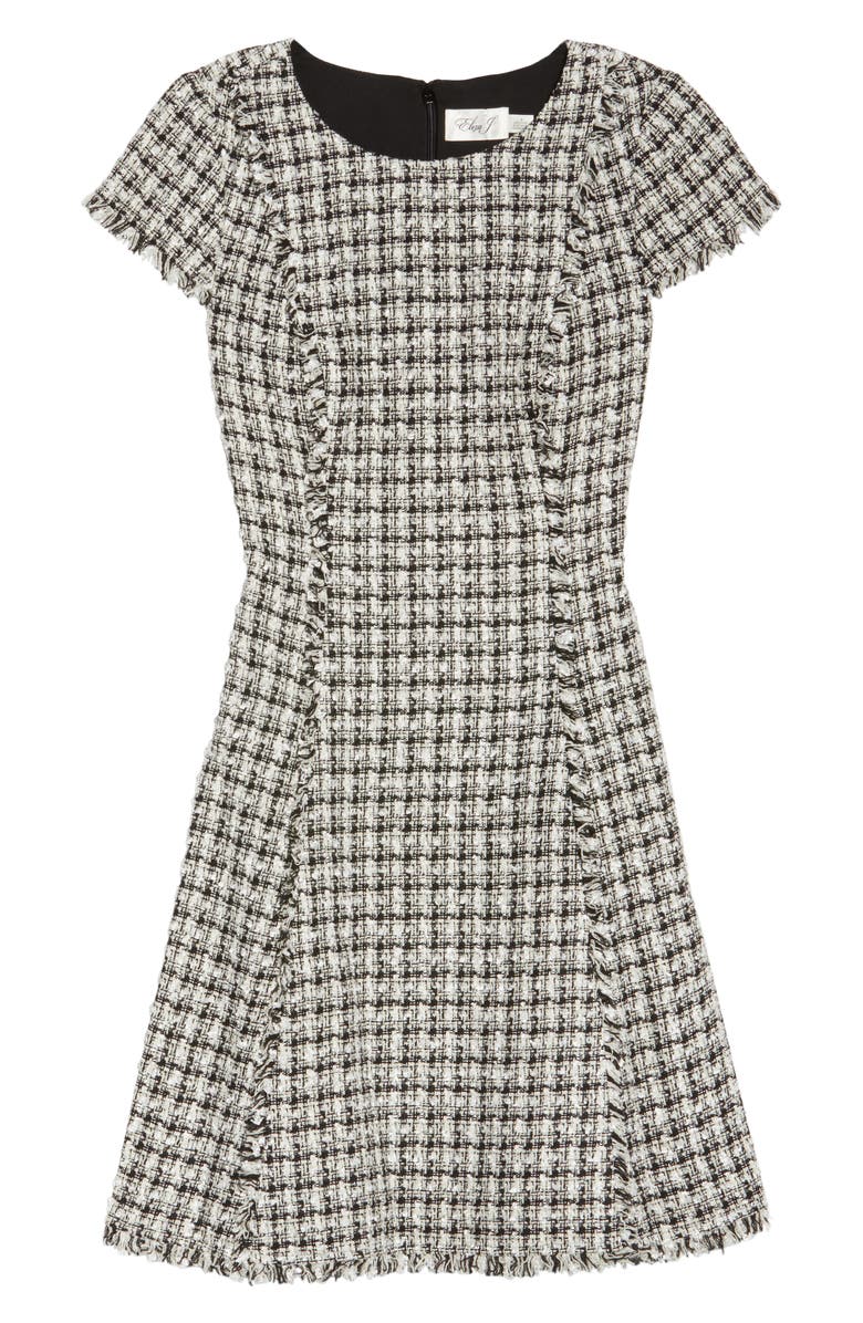 Eliza J Houndstooth Fit & Flare Dress, Alternate, color, 