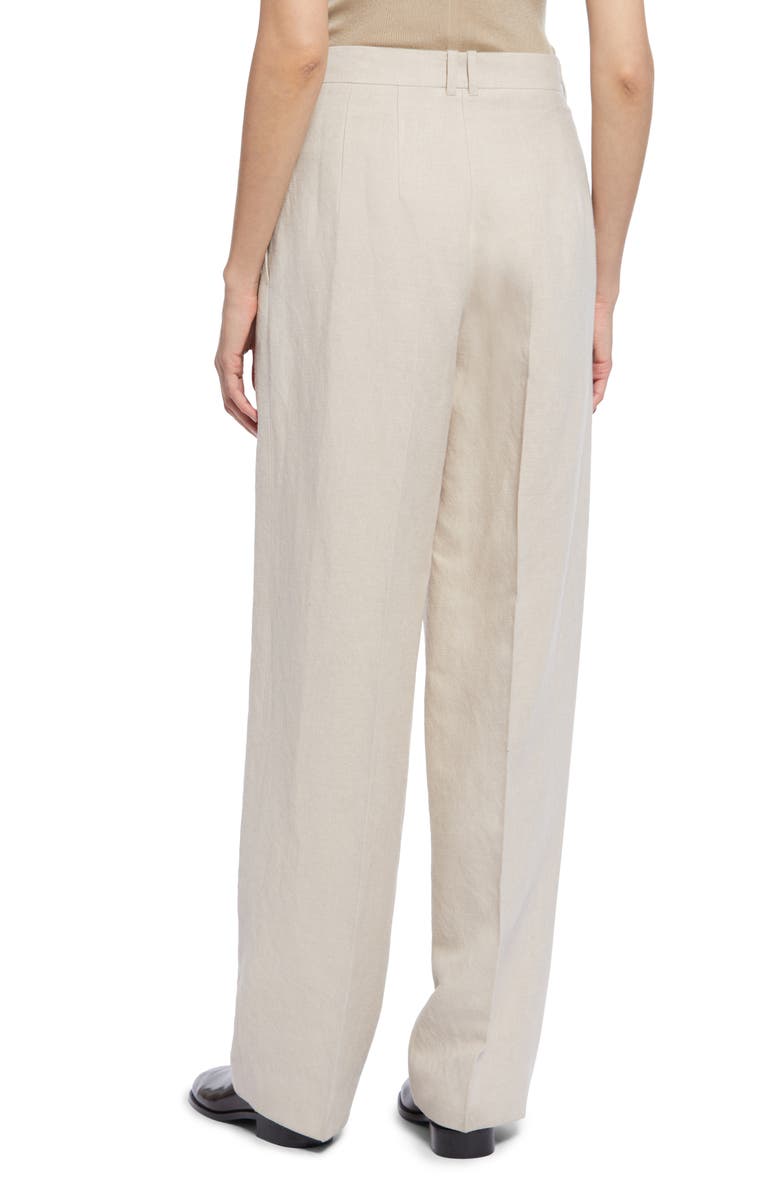 The Row Igor Pleated Straight Leg Cotton Pants, Alternate, color,