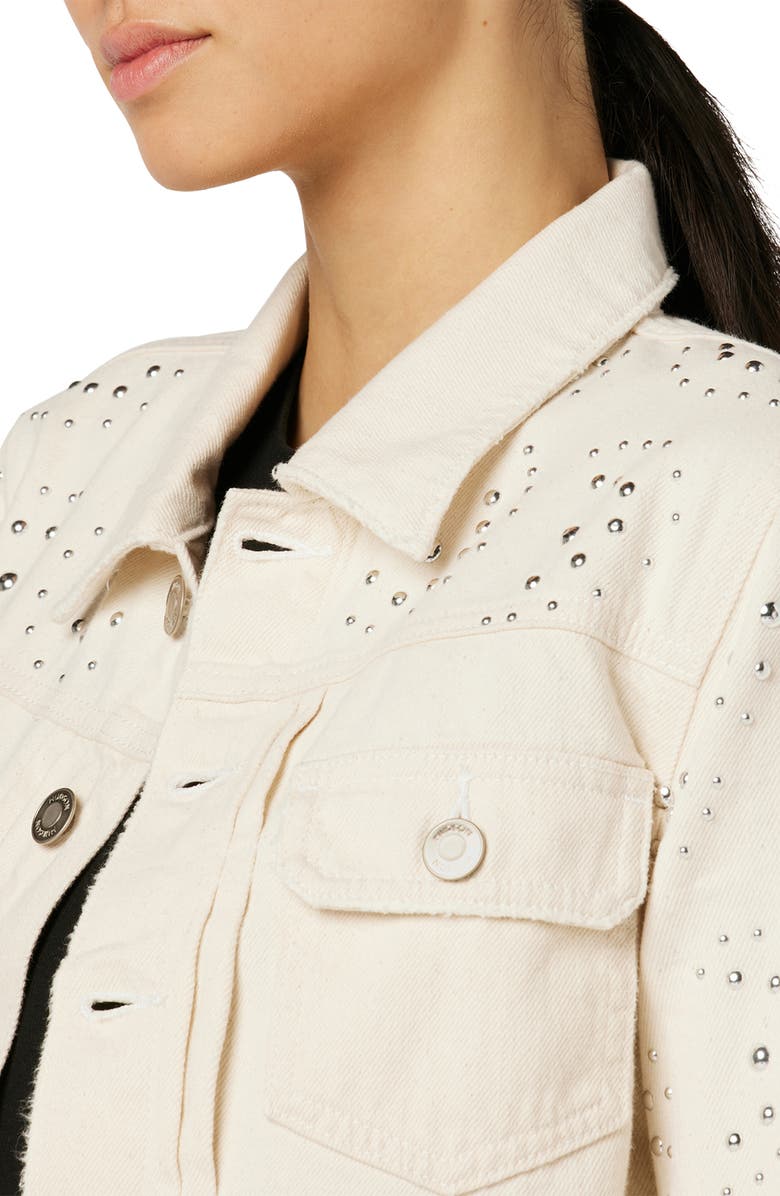 Hudson Jeans Lola Studded Shrunken Denim Jacket, Alternate, color,