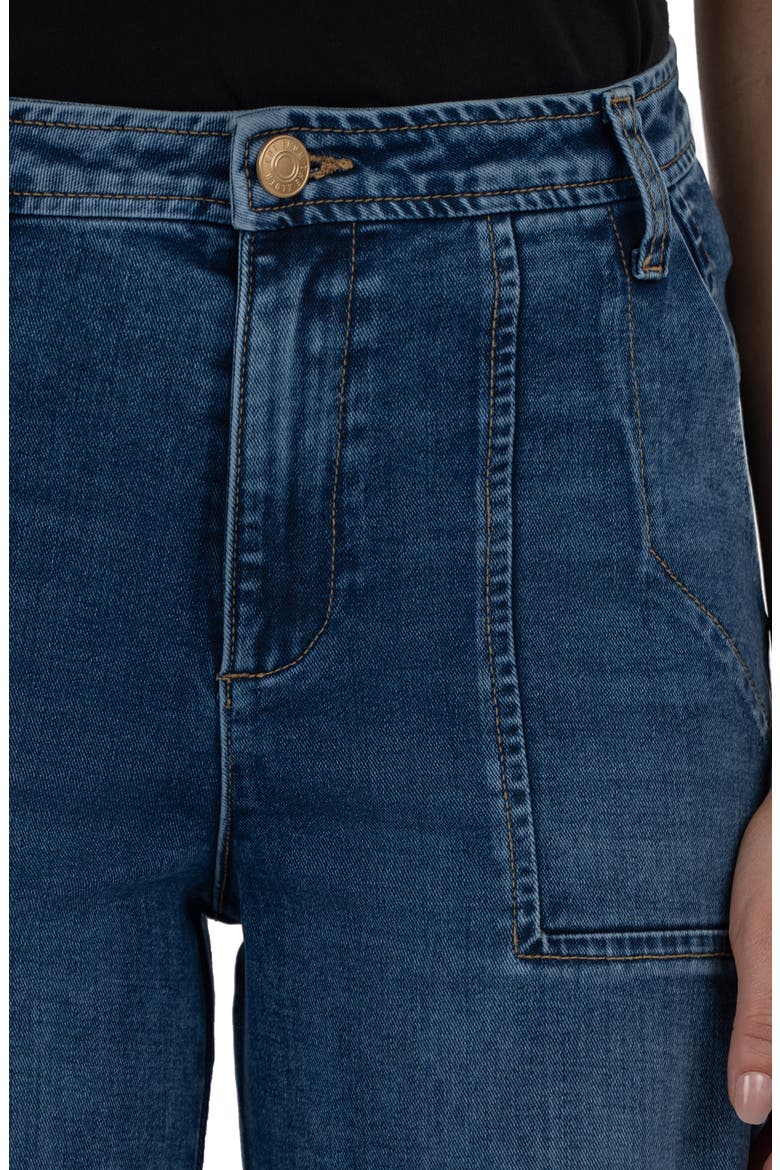 Ashton High Waist Crop Wide Leg Barrel Jeans, Alternate, color, MEDIUM WASH
