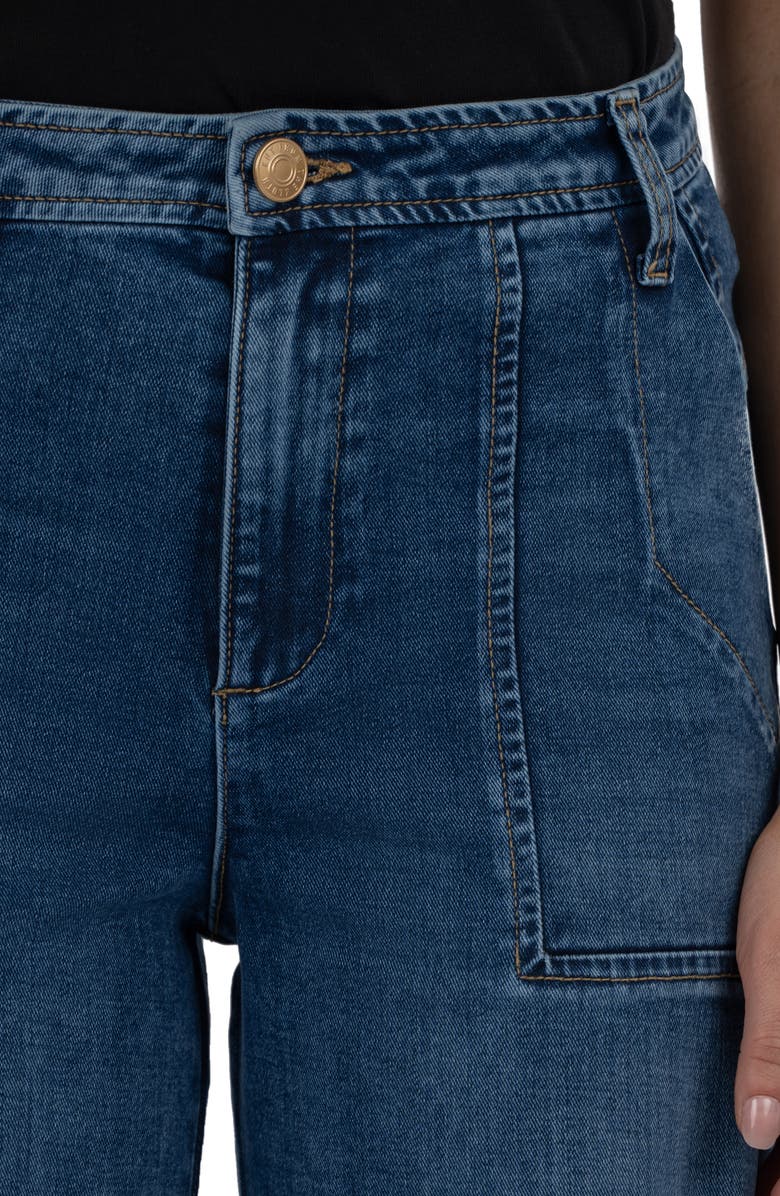 KUT from the Kloth Ashton High Waist Crop Wide Leg Barrel Jeans, Alternate, color, Medium Wash