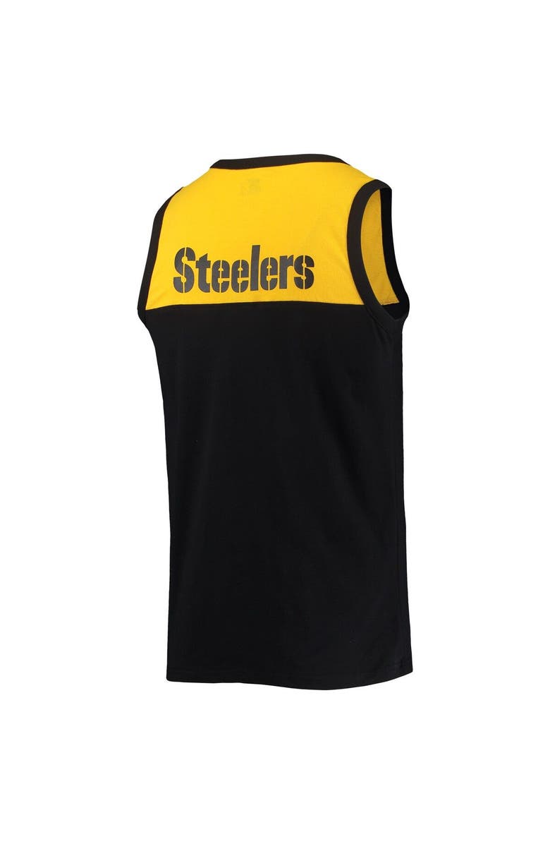STARTER Men's Starter Black/Gold Pittsburgh Steelers Team Touchdown Fashion Tank Top, Alternate, color, Black