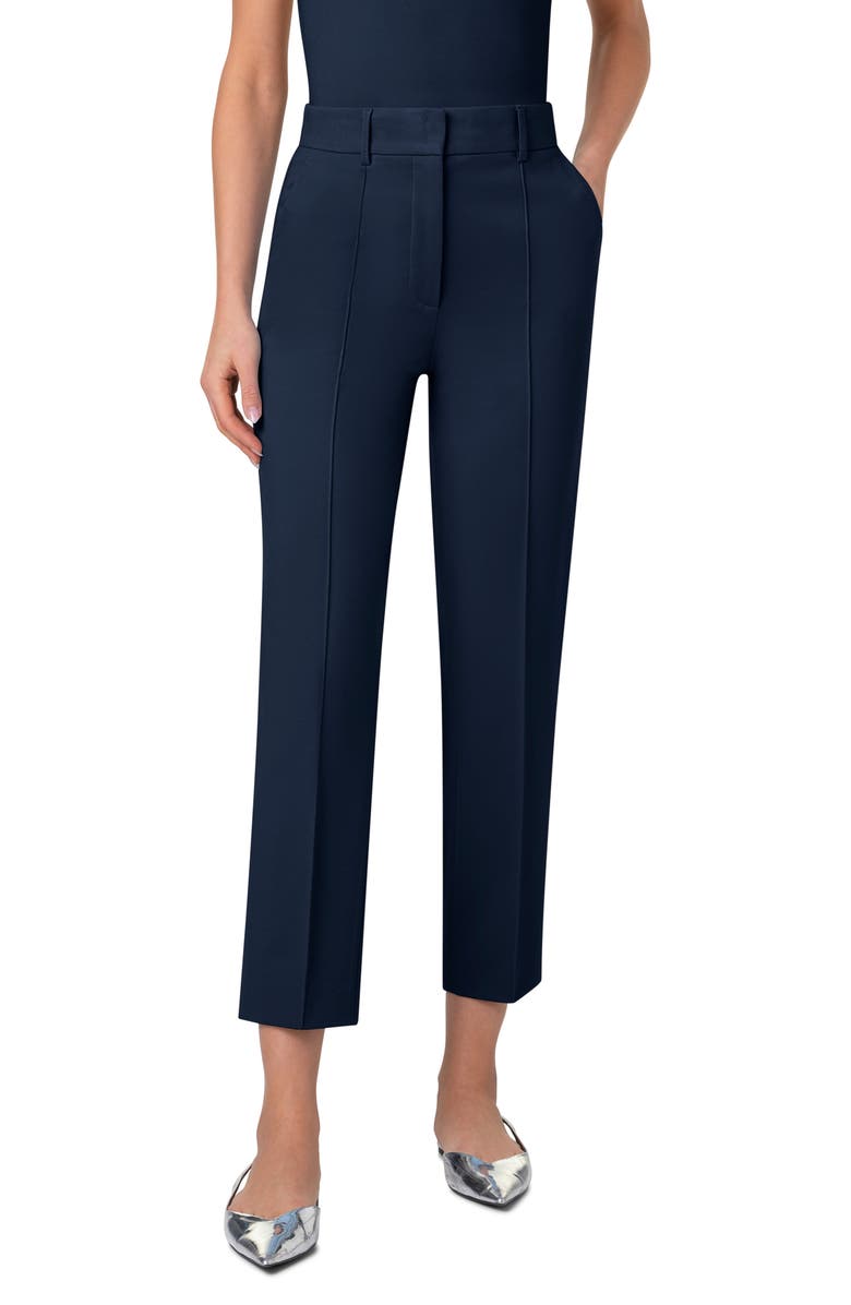 Akris punto Ferry Pintuck Signature Jersey Pants, Main, color, 