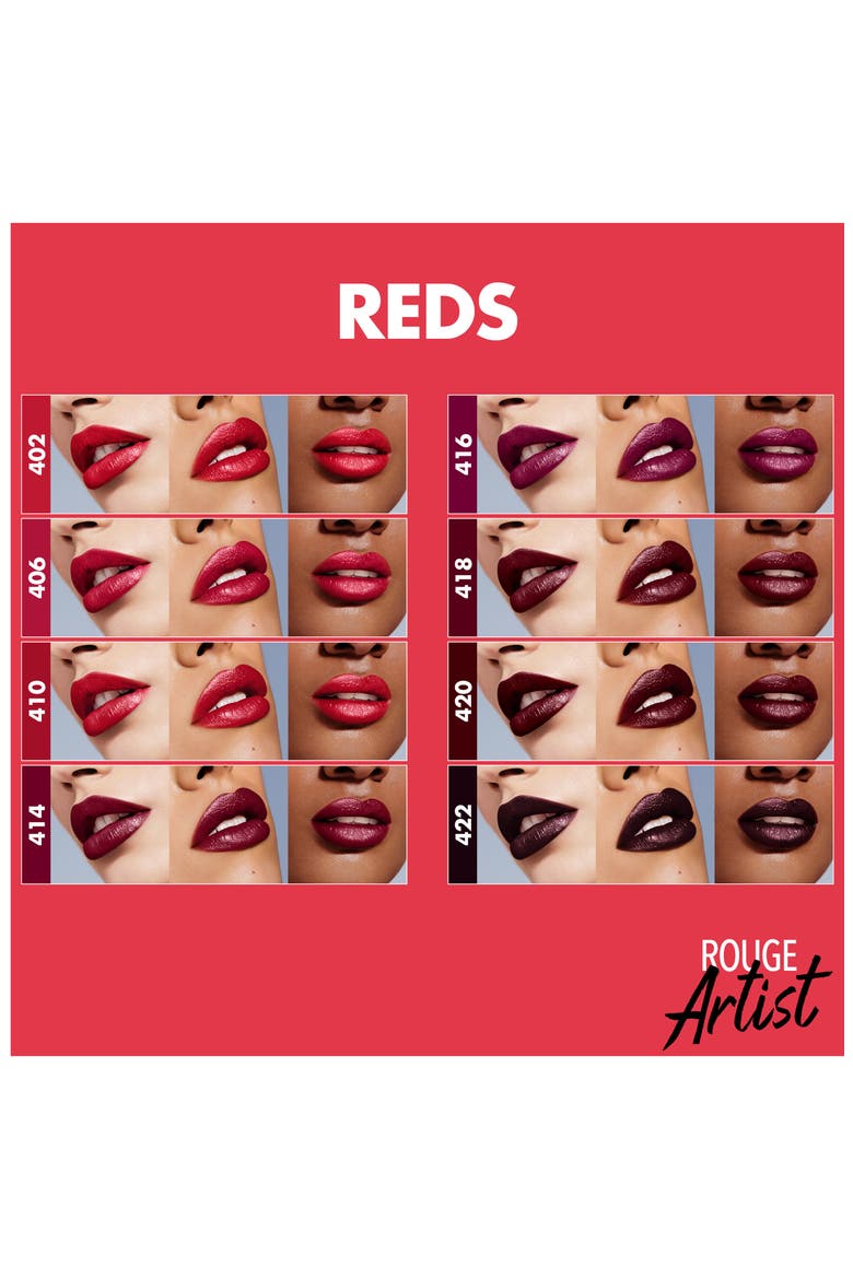 Rouge Artist Intense Color Beautifying Lipstick, Alternate, color, 422-EDGY BLACK
