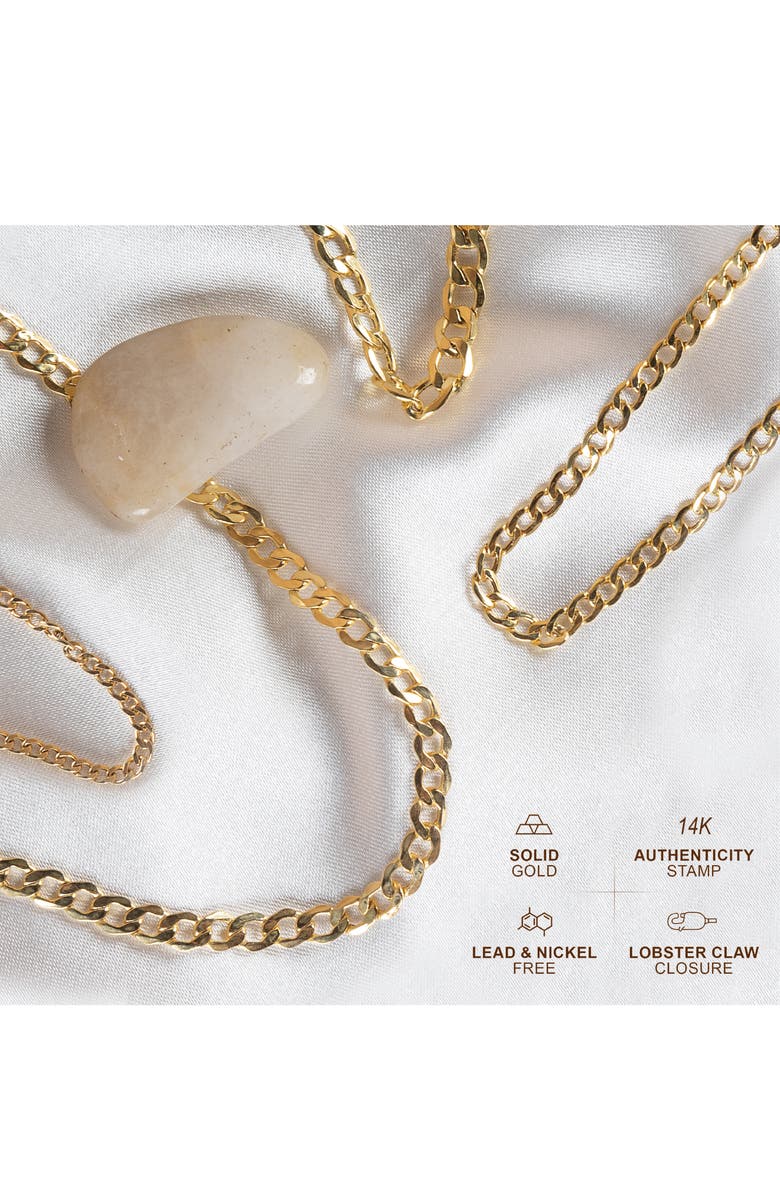 BEST SILVER 14K Yellow Gold 8mm Cuban Chain Necklace, Alternate, color, Gold