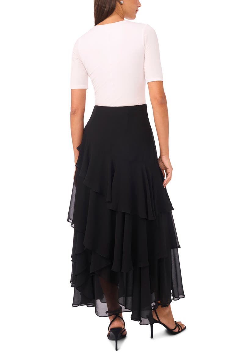 Tiered Ruffle Maxi Skirt, Alternate, color, RICH BLACK