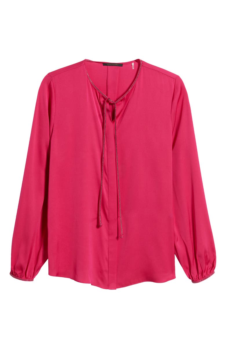 KOBI HALPERIN Eliza Silk Blend Button-Up Top, Alternate, color, Hot Pink