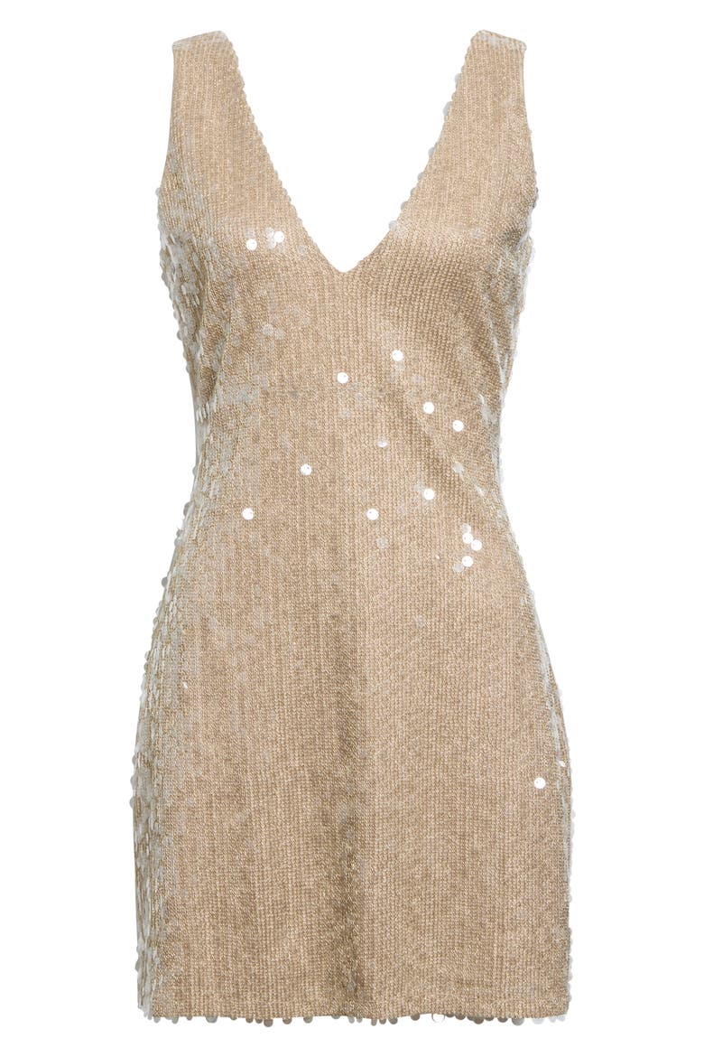 Aera Paillette Minidress, Alternate, color, GOLD PAILLETTE
