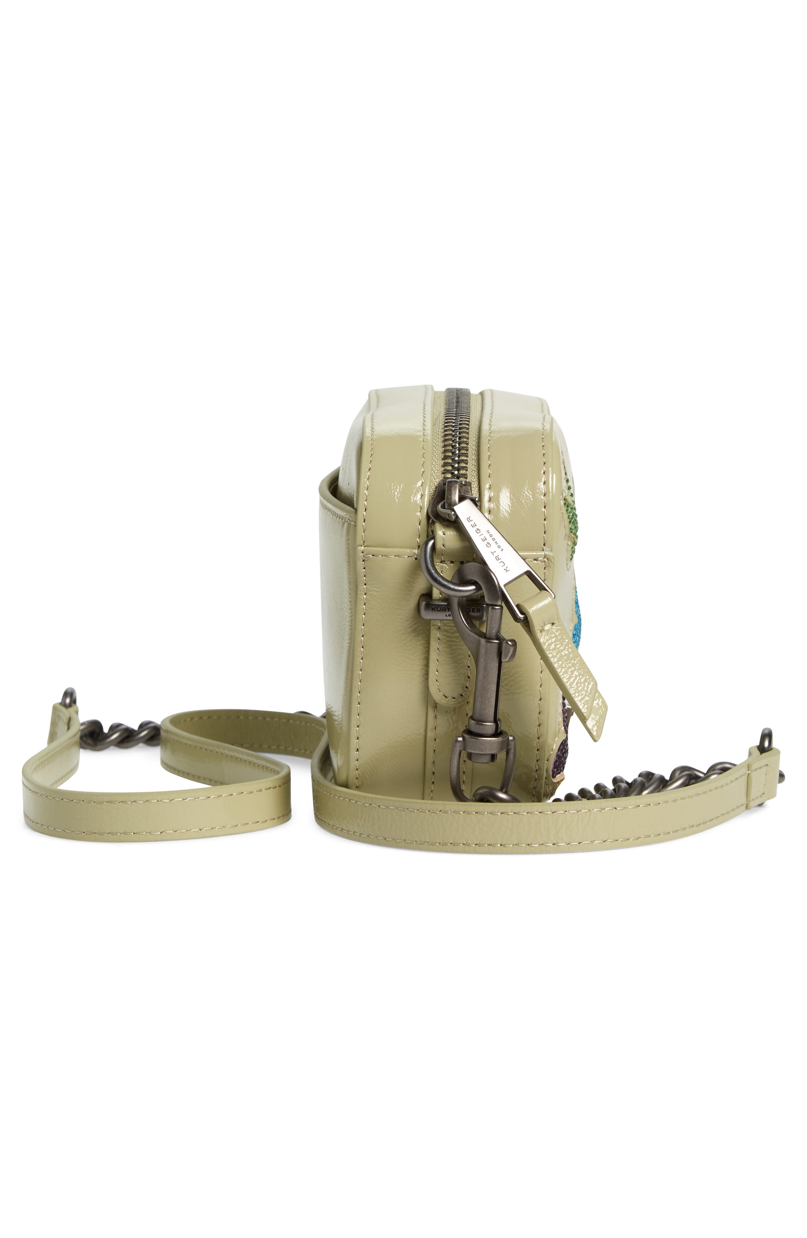 Kurt Geiger London Crystal Butterfly Leather Crossbody Bag, Alternate, color, 