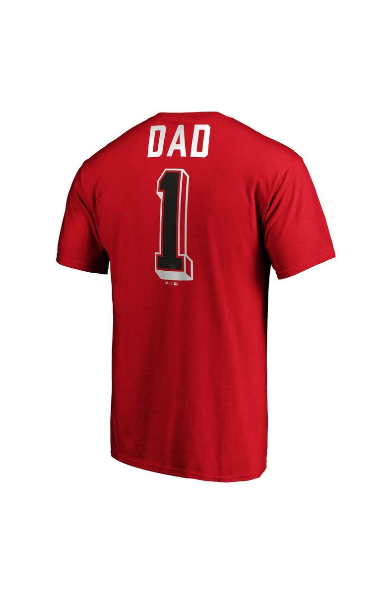 FANATICS Men's Fanatics Branded Red Cincinnati Reds Number One Dad Team T-Shirt, Alternate, color, 