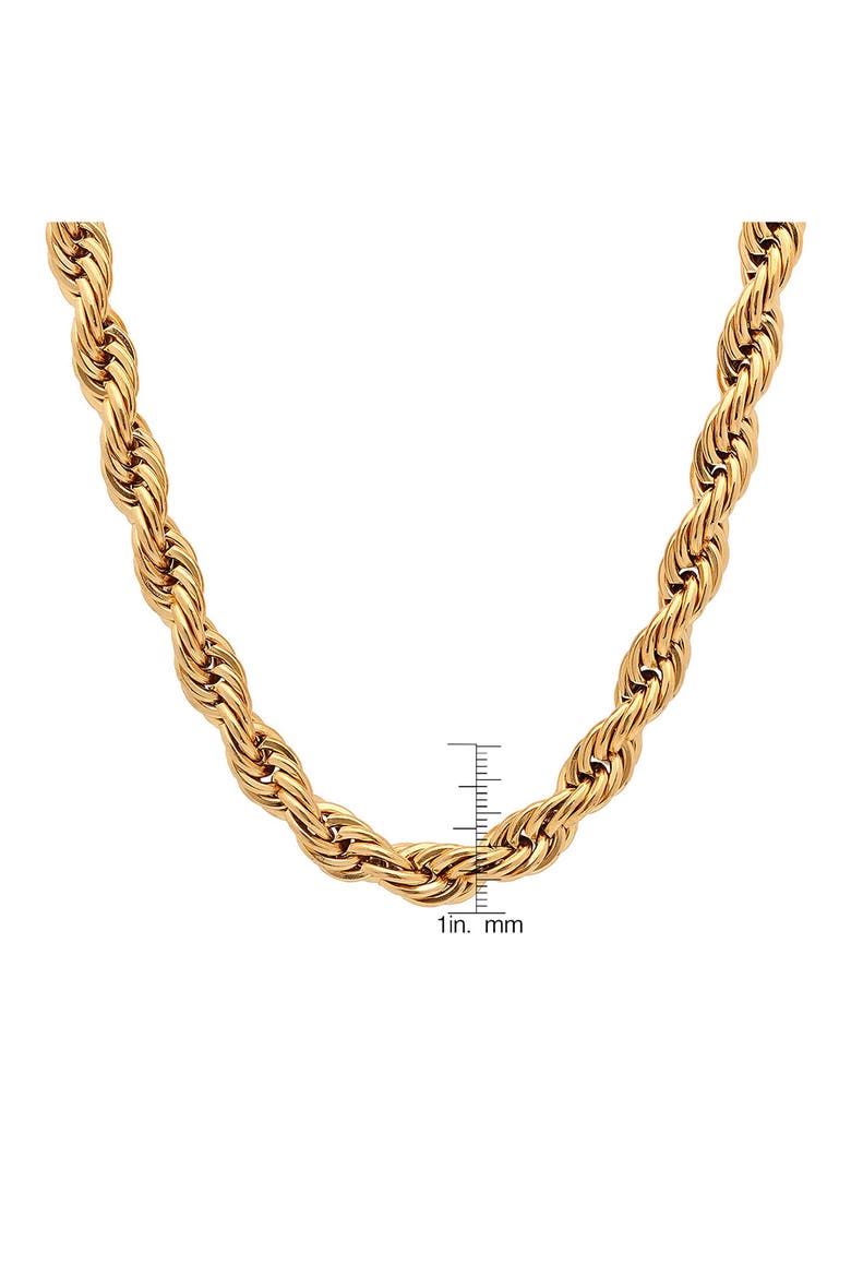 Men's 18k Gold Plated Rope Chain Necklace, Alternate, color, GOLD