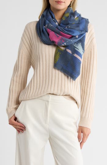 Vince Camuto Houndstooth Plaid Supersoft Square Scarf In Multi