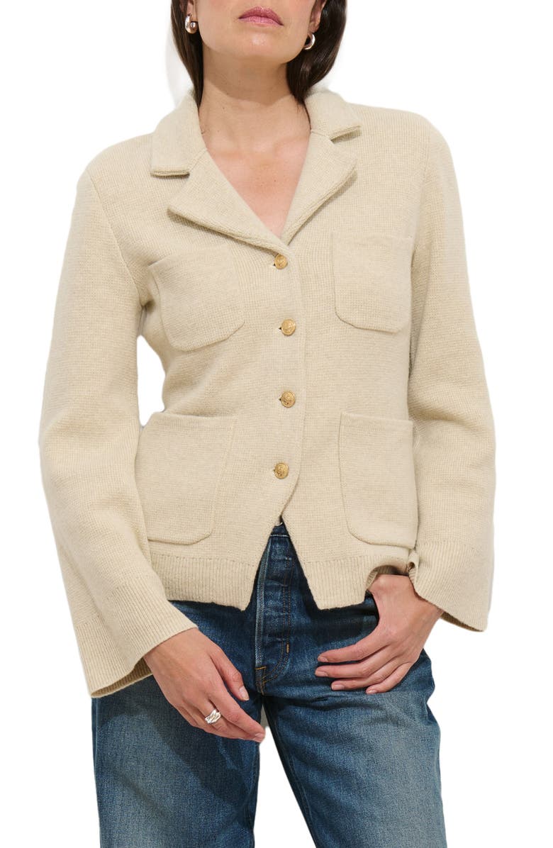 Alex Mill London Merino Wool Blend Sweater Jacket, Main, color, Wishbone