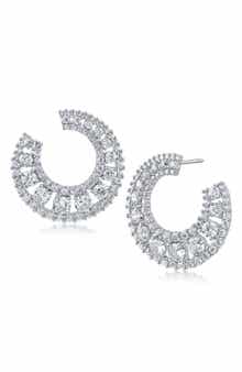 CZ by Kenneth Jay Lane Luxe Round Cubic Zirconia Hoop Earrings