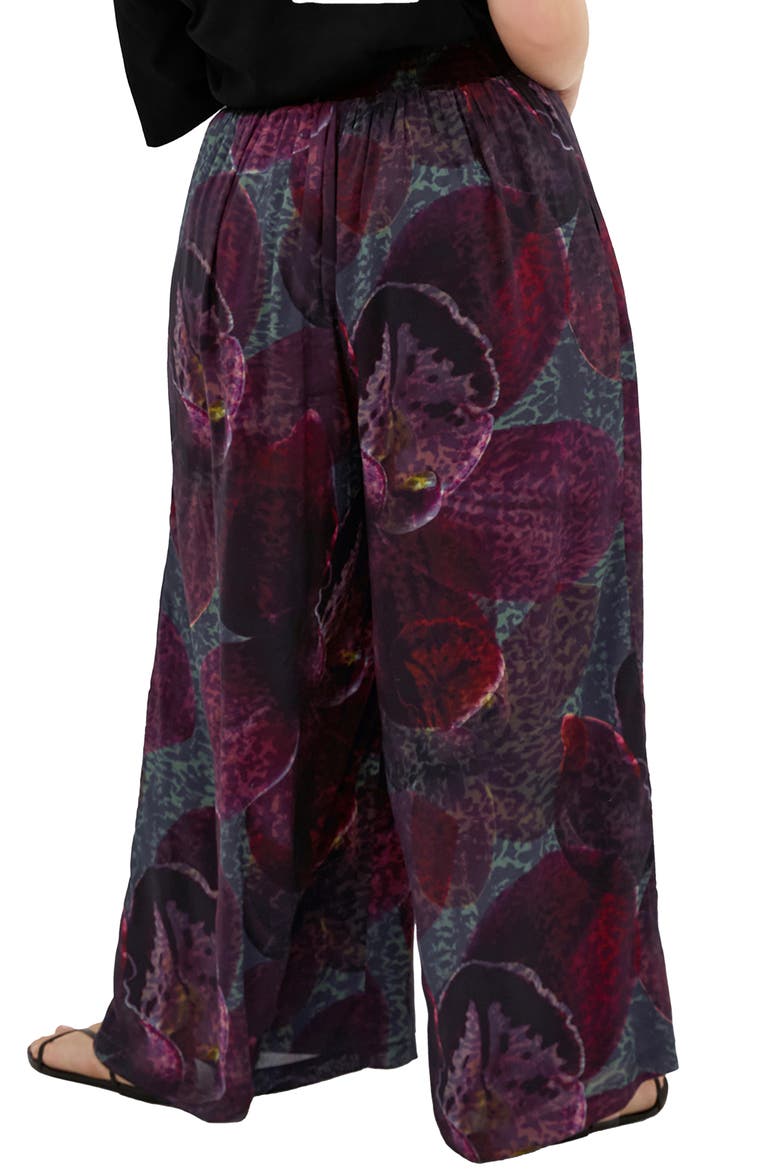 Piper Printed Wide Leg Pants, Alternate, color, BLACK ORCHID