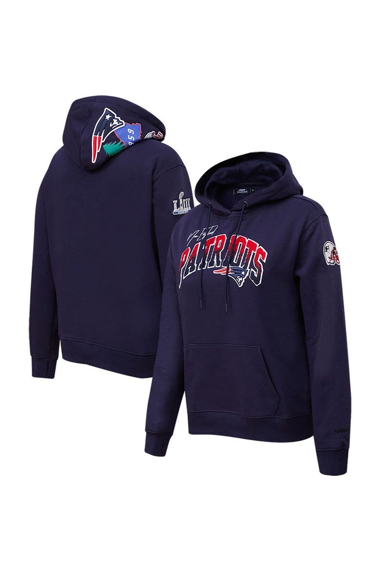 Women's Pro Standard Navy New England Patriots Local Patch Pullover Hoodie, Main, color, Navy