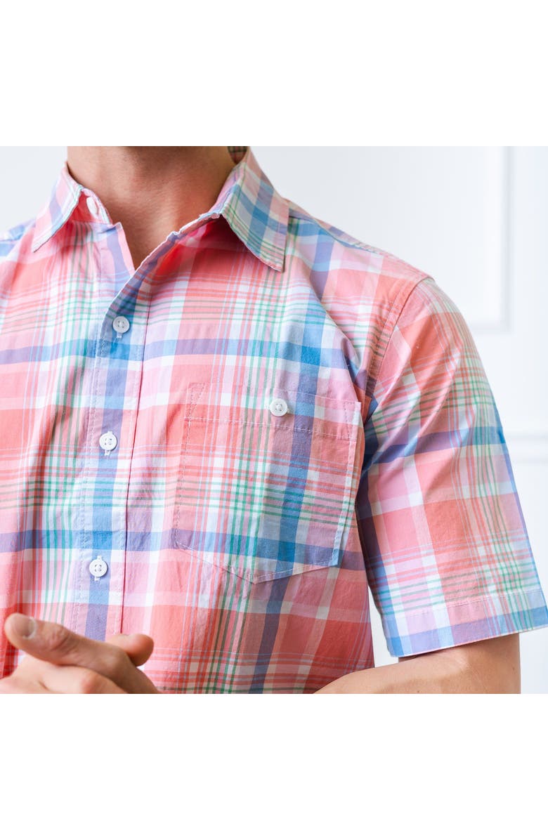 Hope & Henry Mens' Stretch Poplin Short Sleeve Button Down Shirt, Alternate, color,