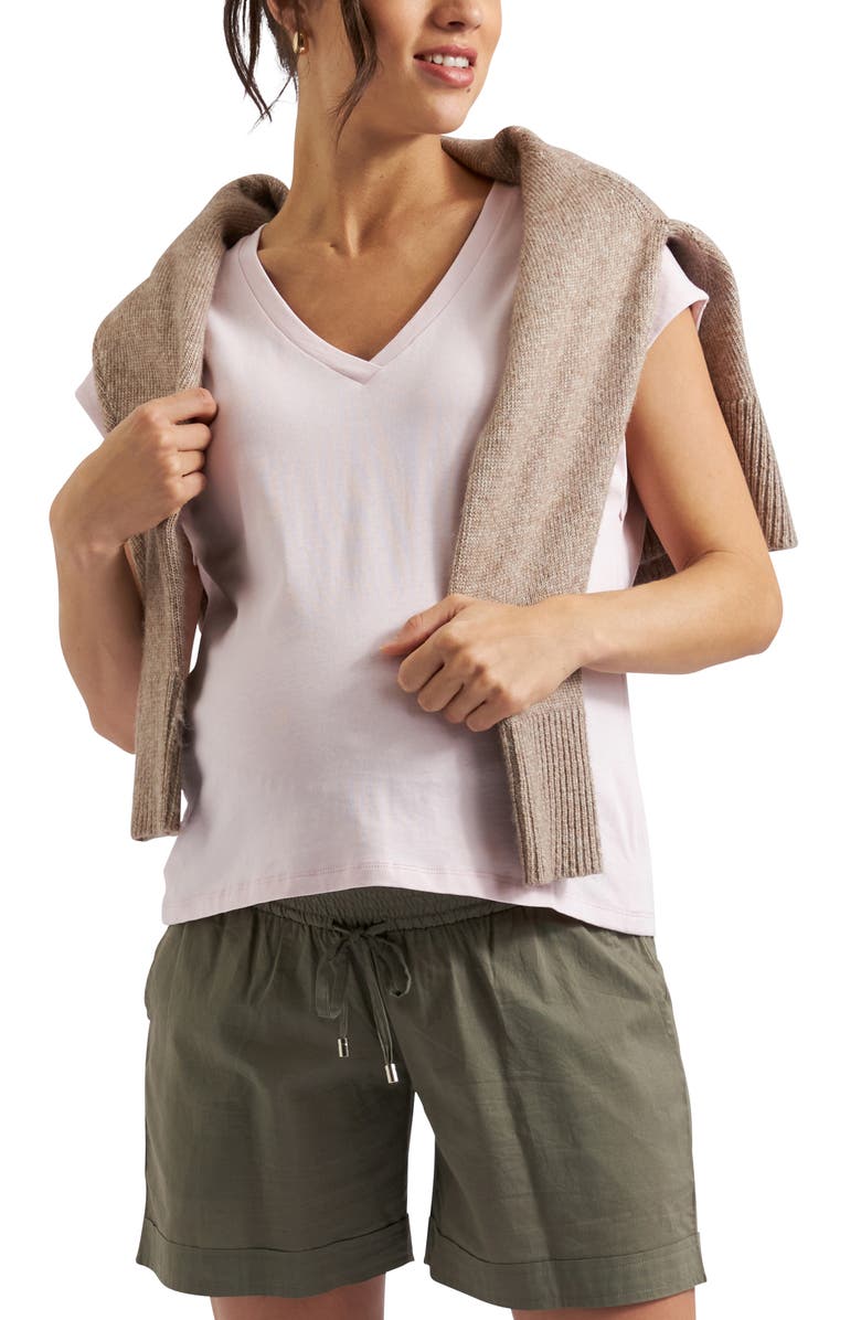 Ripe Maternity Marly Zip Nursing Tee, Alternate, color, Peony