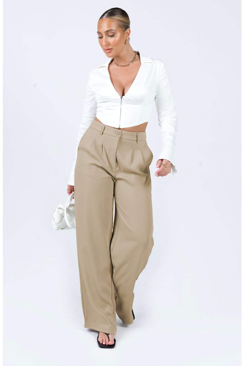 Archer Pleated Wide Leg Pants, Alternate, color, TAUPE