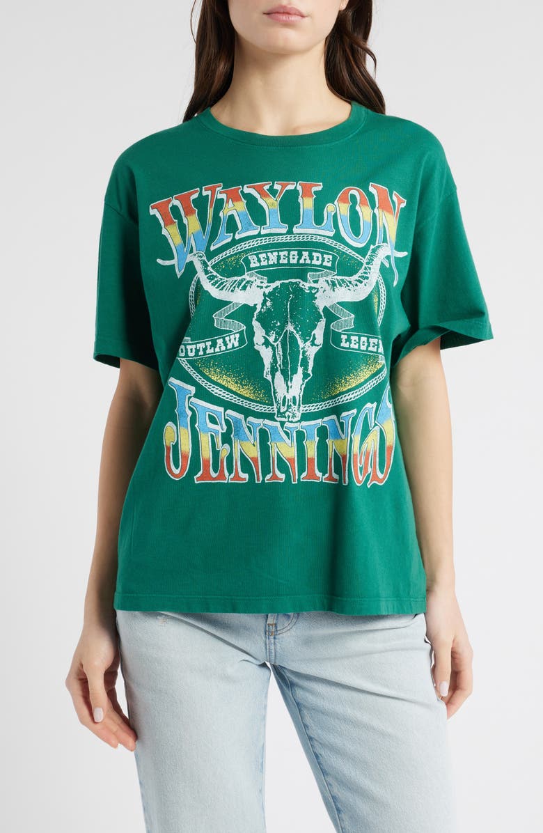 Daydreamer Waylon Jennings Outlaw Legend Graphic T-Shirt, Main, color, Hunter