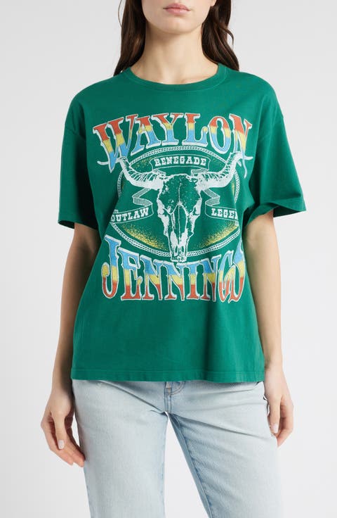 Waylon Jennings Outlaw Legend Graphic T-Shirt