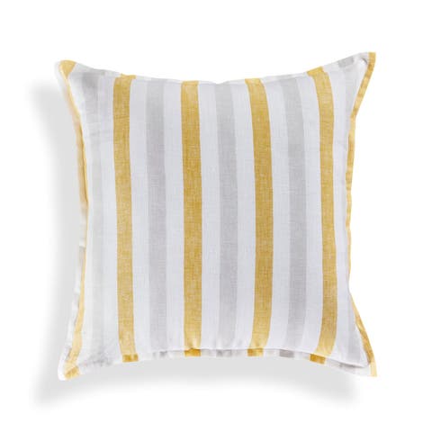Linen Throw Pillow Cover with Invisible Zipper, 20 x 20 Inches - Santa Barbara