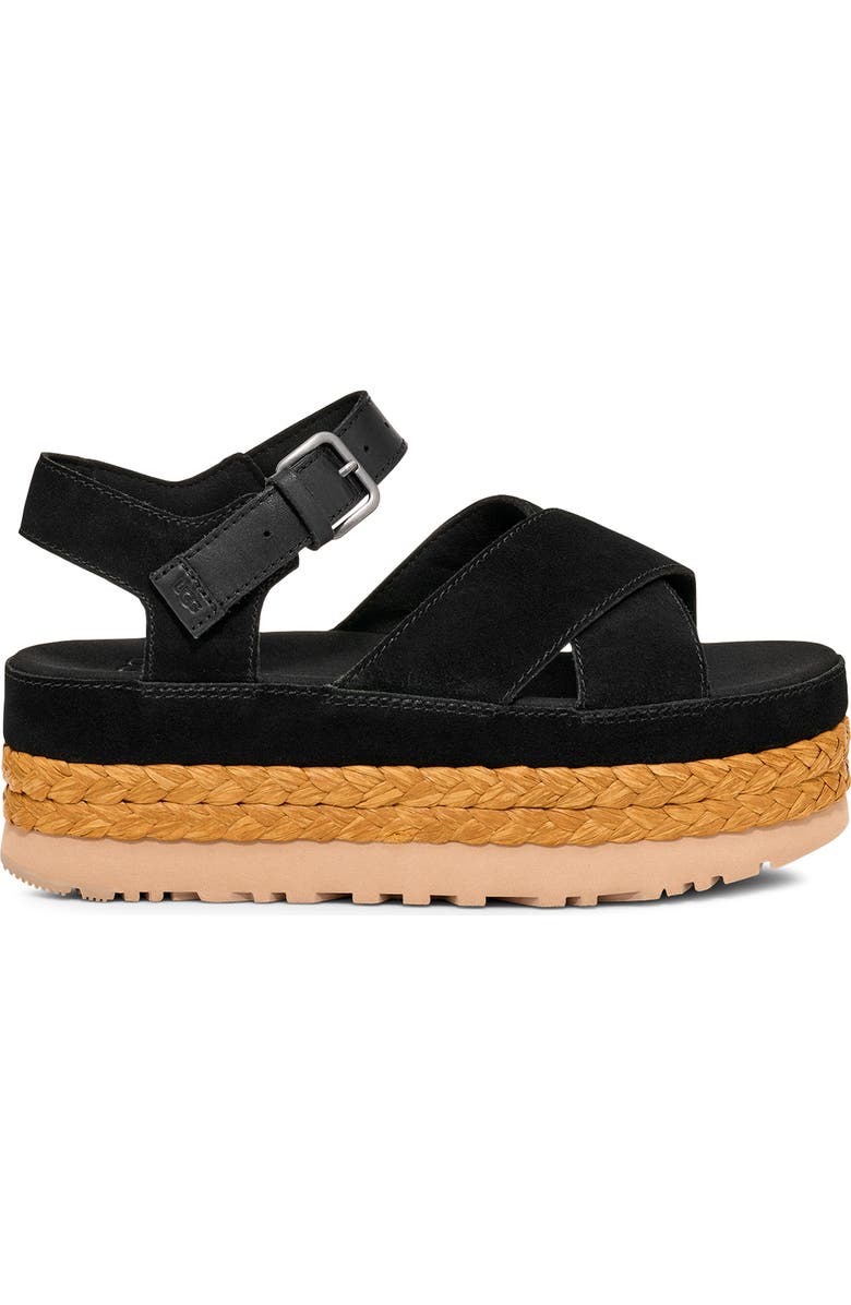 UGG<sup>®</sup> Aubrey Ankle Strap Platform Sandal, Alternate, color, Black