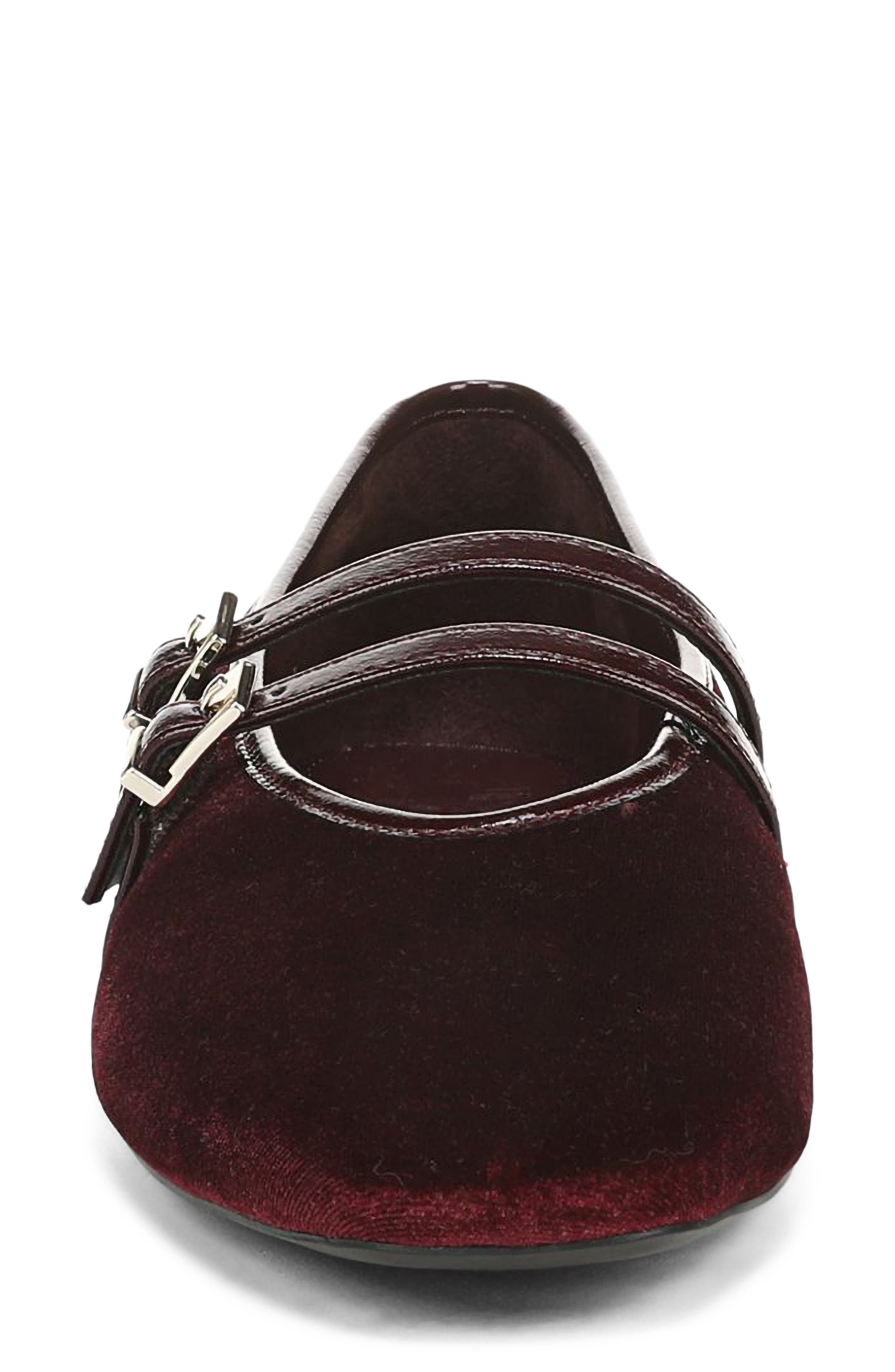 Crista2 Faux Leather Mary Jane Flat, Alternate, color, MERLOT RED VELVET