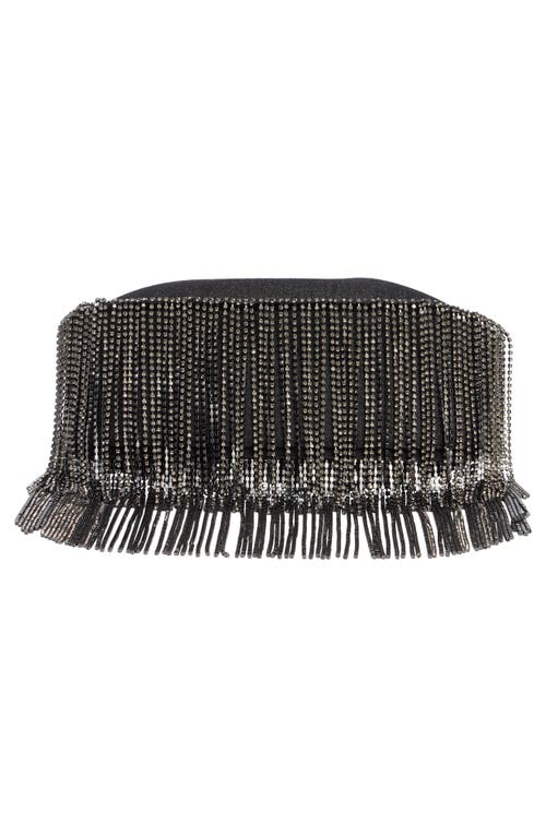 Stuart Weitzman Crescent Crystal Fringe Crossbody Bag