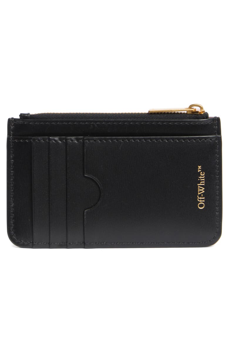 Off-White Jitney Zipped Leather Card Case, Alternate, color,