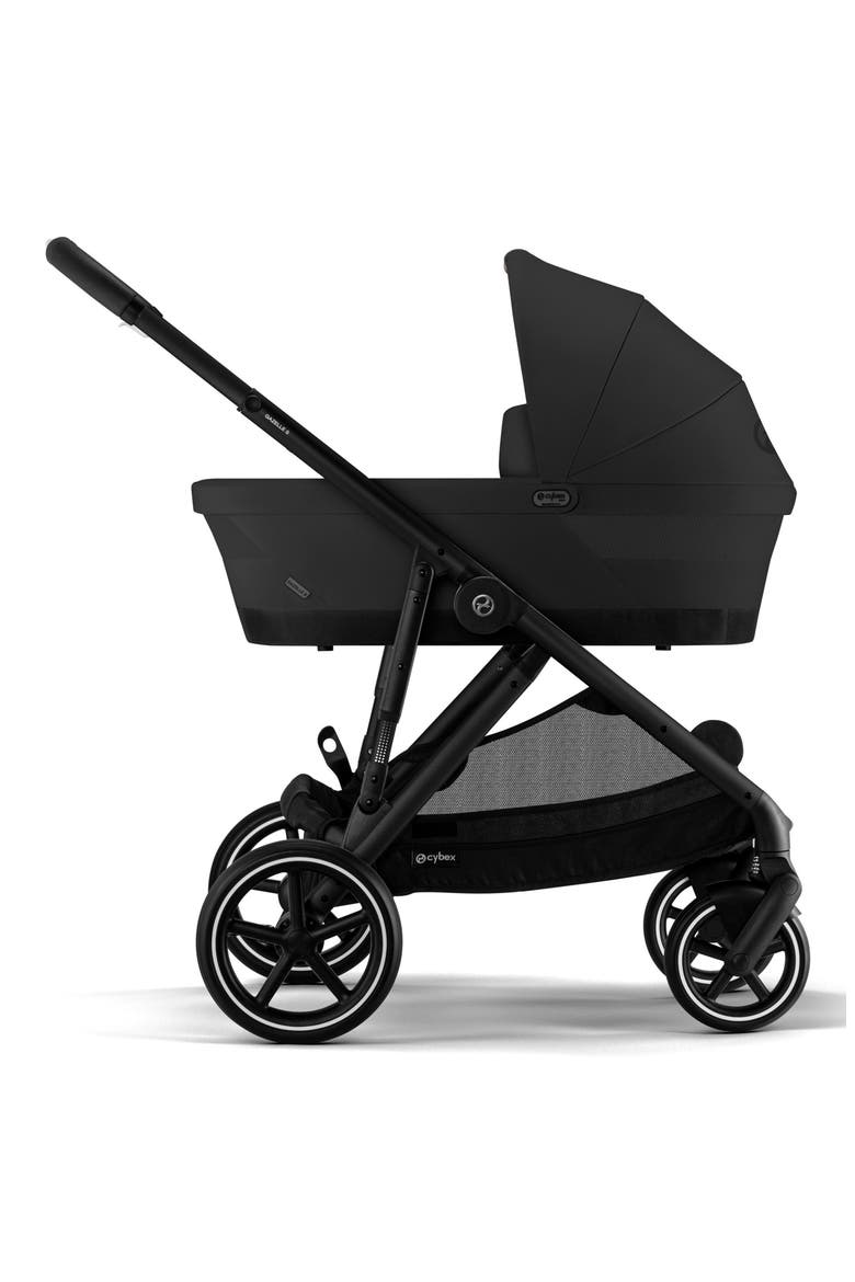 Gazelle S Single to Double Stroller System & Carrycot, Alternate, color, MOON BLACK