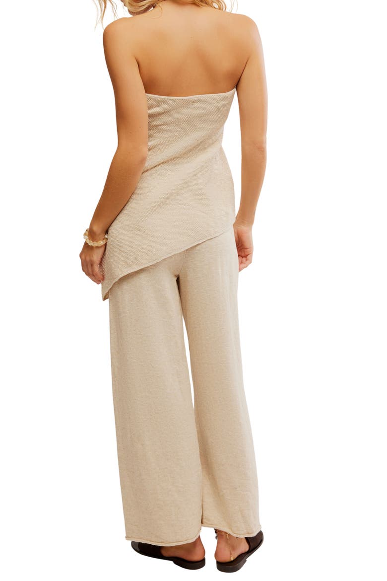 Krista Tube Top & Crop Wide Leg Pants Set, Alternate, color, NATURAL