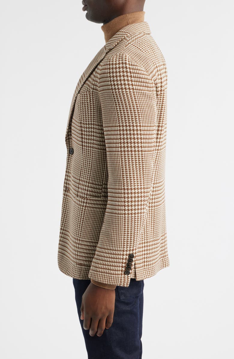 BOSS Heston Slim Fit Glen Plaid Wool Sport Coat, Alternate, color, Med Brown