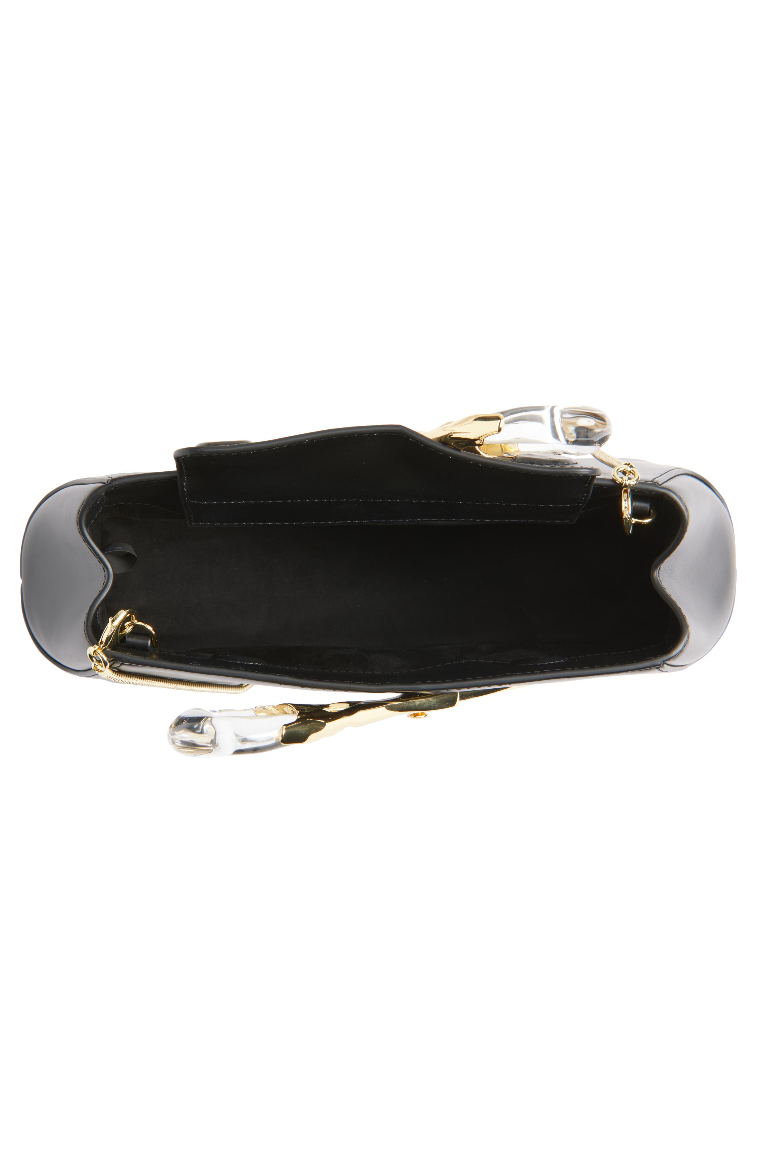 Alexis Bittar The Scissor Leather Clutch, Alternate, color, Black