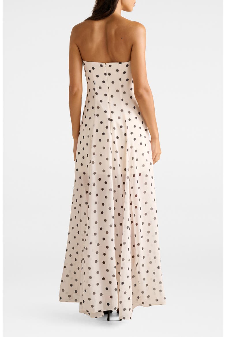 Kimora Dot Print Strapless Maxi Dress, Alternate, color, PORCELAIN SPOT