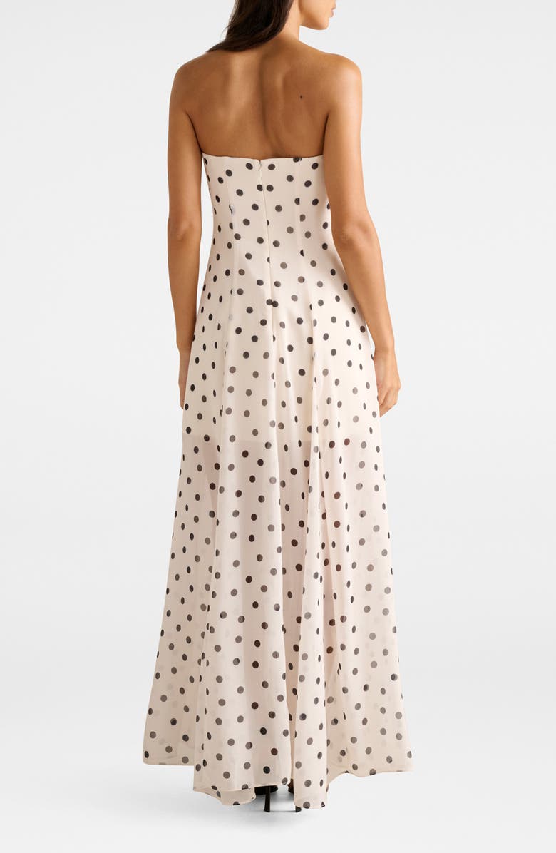 Ever New Kimora Dot Print Strapless Maxi Dress, Alternate, color, Porcelain Spot