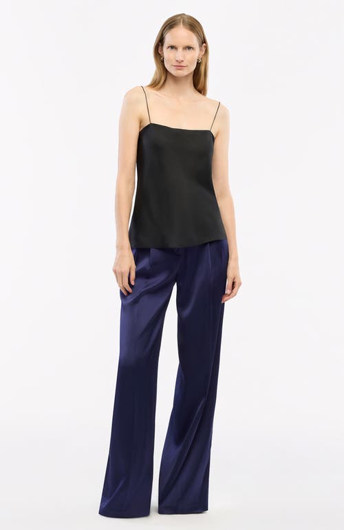 Another Tomorrow Silk-twill Camisole In Black