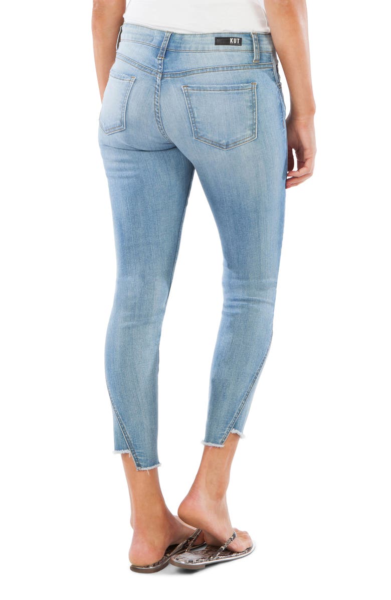 KUT from the Kloth Connie Step Hem Ankle Skinny Jeans, Alternate, color, 
