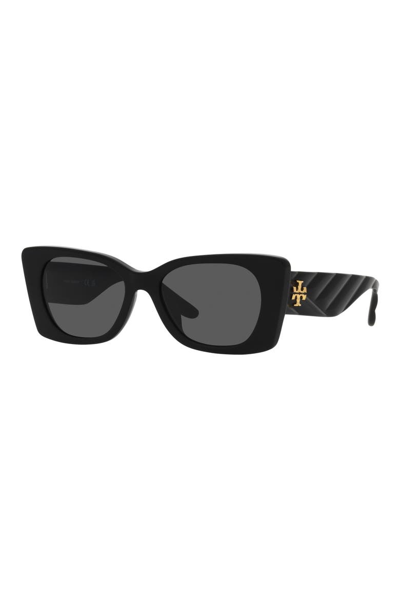 52mm Irregular Sunglasses, Alternate, color, BLACK
