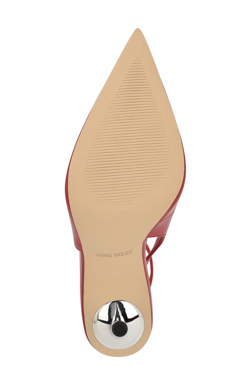 Nine West Monroh Pointed Cap Toe Pump In Medium Red