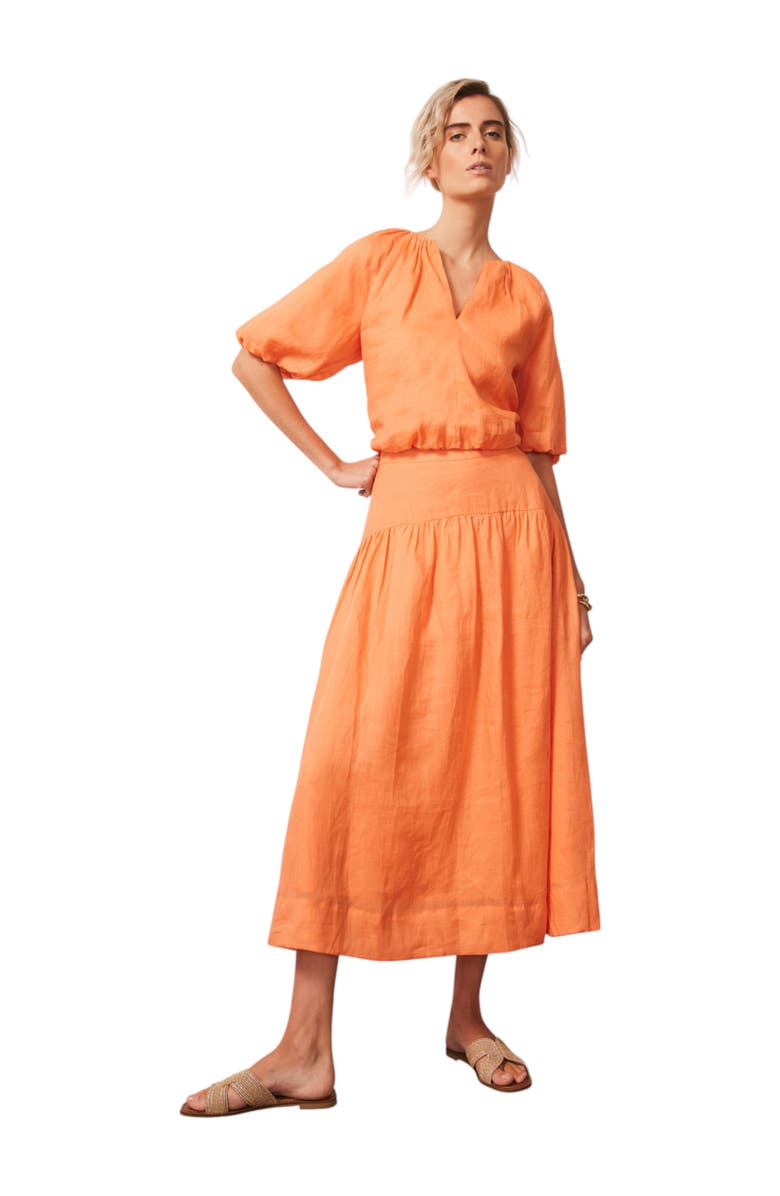 MINT VELVET Puff Sleeve Top, Alternate, color, Orange