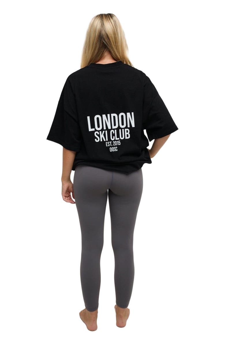 OOSC London Ski Club Oversize T-Shirt - Black, Alternate, color, 