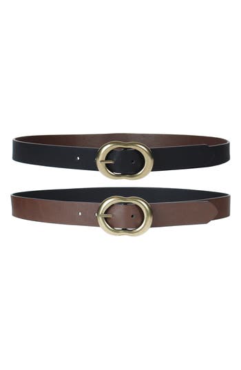 Linea Pelle Dome C-bar Buckle Reversible Belt In Multi