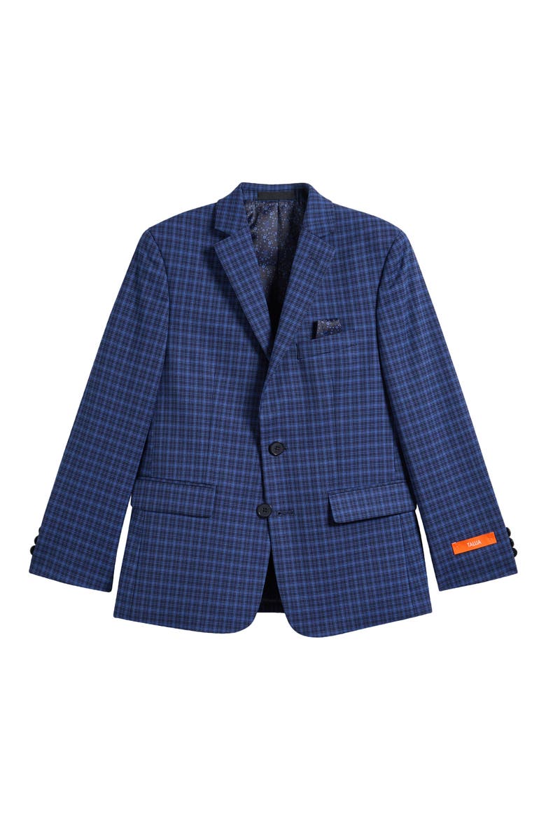 Kids' Navy Check Sport Coat, Main, color, NAVY