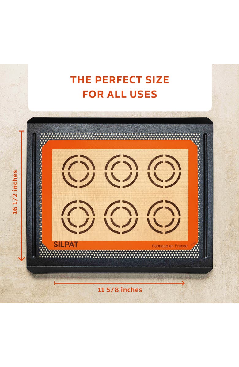 Silpat Large Perfect Cookie Non-Stick Silicone Baking Mat, 11-5/8" x 16-1/2", Alternate, color, Orange