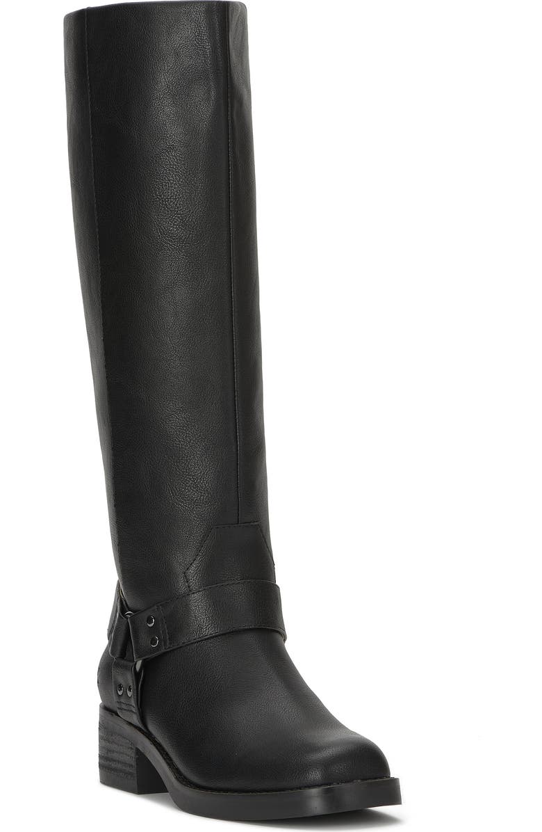 Lucky Brand Kujon Knee High Western Boot, Main, color, Black