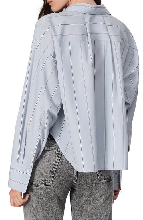 Rag & Bone Martha Stripe Cotton Poplin Button-up Shirt In Light Blue Stripe