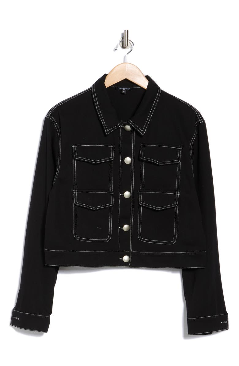 AREA STARS Topstitch Mod Barn Jacket, Alternate, color, Black