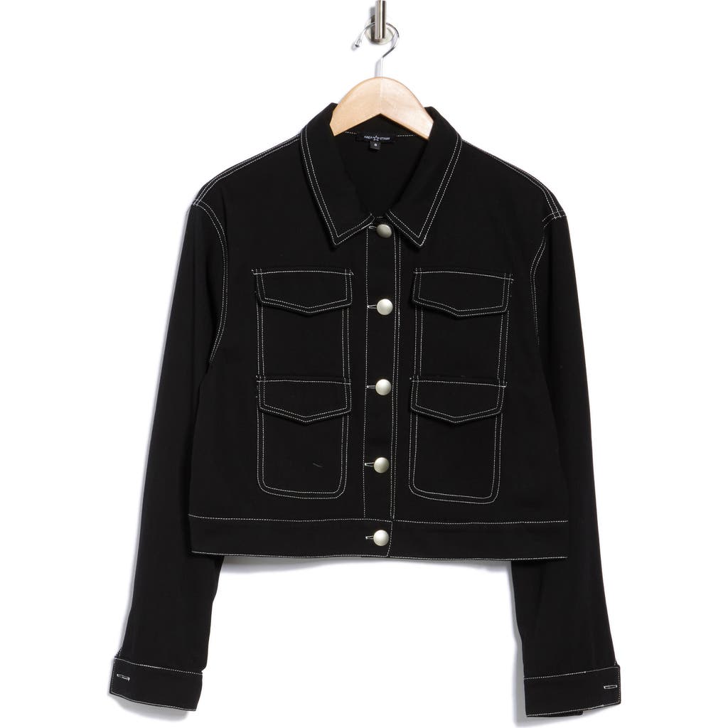 Area Stars Topstitch Mod Barn Jacket In Black