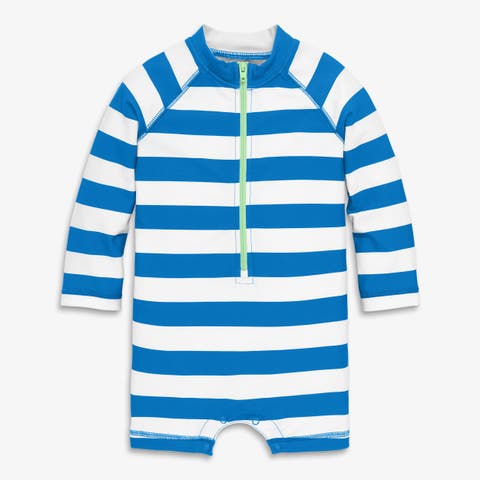 Baby One-Piece Rash Guard In Stripe